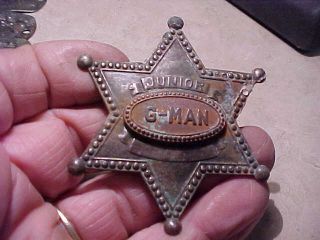 Neat,  Vintage Large Brass Badge - Junior G - Man - Metal Detecting Find