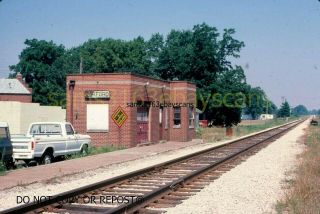 Slide Chicago & Illinois Midland Rr Depot Oakford Il 1987