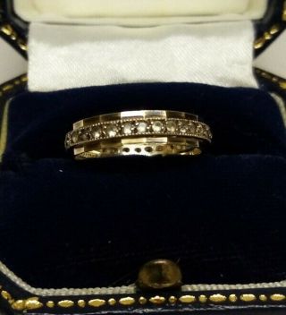 Antique Art Deco 9ct Yellow And White Gold Full Eternity Ring,  Size N.  5