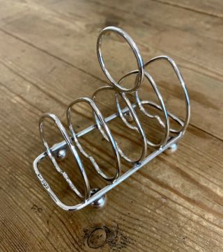 Antique Solid Silver Heart Shaped Toast Rack,  Hallmarked Sheffield 1916