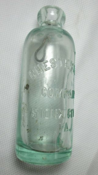 Vintage Chesterman Company Bottle Sioux City Iowa Ia.  Soda? With Stopper