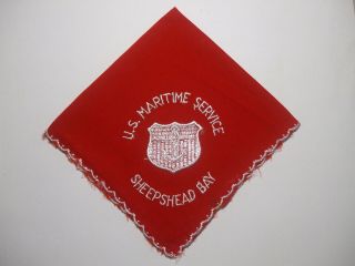 Vintage U.  S.  Maritime Service,  Coast Guard,  Sheepshead Bay Ny Handkerchief