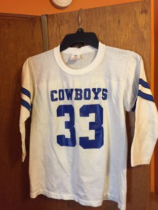 Vintage 80s Dallas Cowboys Tony Dorsett Rawlings Football Jersey Youth L 14 - 16