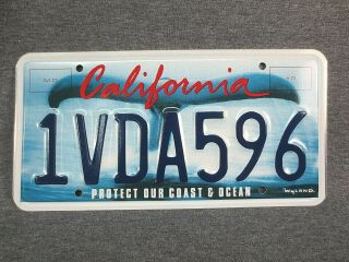 California Whale Tail License Plate,  " Wyland " Graphic,