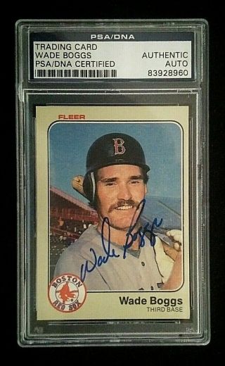 1983 Fleer Wade Boggs Signed Rookie Card 179 Psa/dna Certified Authentic Auto