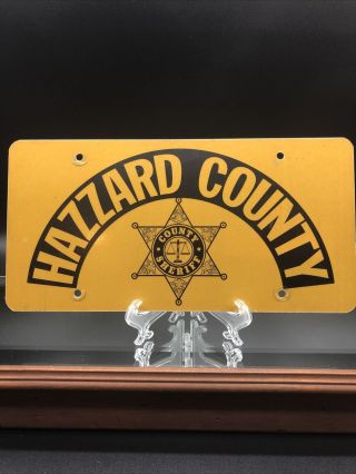 Vintage Dukes Of Hazzard County Sheriff Police License Plate Tag Prop