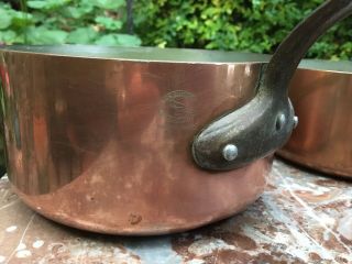 Set of 4 vintage French copper pans 3