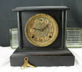 Antique Sessions Clock Co.  8 Day Half Hour Strike Cathedral Gong On Hour