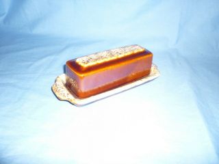 Vintage Hull Pottery Brown Drip Glazed Butter Dish Usa In (b609)