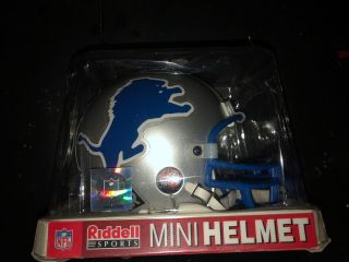 Vintage 1990’s Nfl Detroit Lions Riddell Mini Team Football Helmet W/box - Look