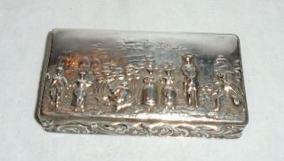 Solid Silver Table Snuff Box By George Nathan & Ridley Hayes,  Chester 1905