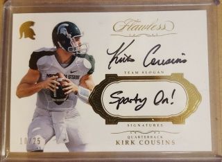 Kirk Cousins 2017 Flawless Auto Sparty On Card 