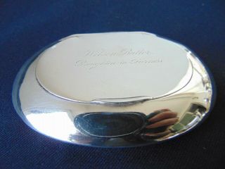 Antique Sterling Silver Oval Snuff Box 1919,  85 Grams