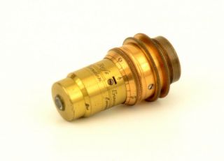 C.  19th Rofs (ross) Brass Microscope Objective Lens With Correction Collar