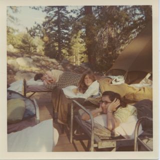 Vintage Photo.  Teenaged Girls On Summer Camp Sleep Out.  18.