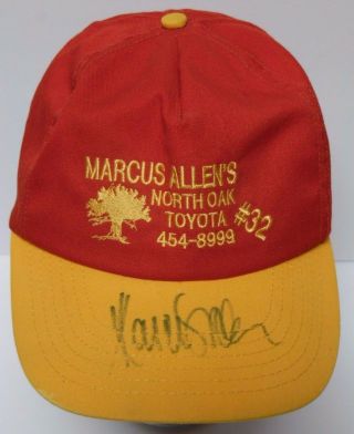 Vtg 1990s Marcus Allen Signed Autographed Snapback Hat Toyota Kansas City Chiefs