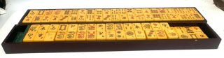 Antique Butterscotch Bakelite Mah Jong Jongg Mahjong 152 Tile Set.  Lowe ? 2