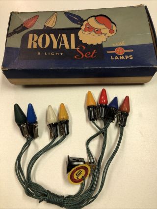 Vintage Royal Christmas Lights General Electric 8 Box Ge Bulbs