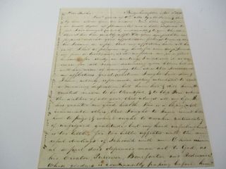 Antique American Autograph Letter To Samuel Smith 1810 Old Religious Writings