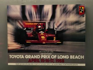 Vintage Long Beach Toyota Grand Prix Racing 1988 Poster 22x17 Promotion