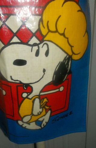 Vtg Schultz Peanuts Snoopy & Woodstock Vinyl My Compliments to the Chef Apron 2