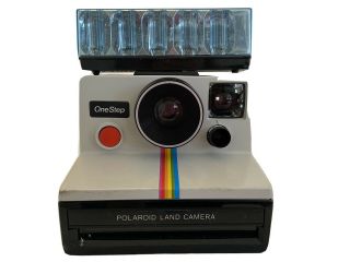 Vtg Polaroid Sx - 70 One Step Rainbow Stripe Land Instant Camera W/ Strap