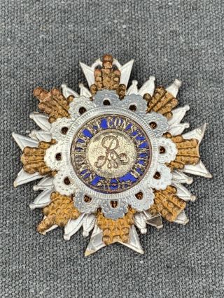 Antique German Dresden Cotillion Ornament Modeled Prussia Order Of The Red Eagle