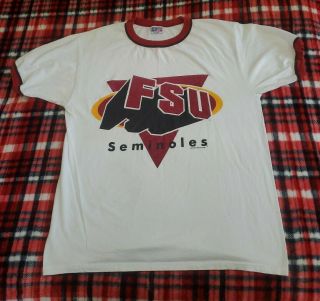 Fsu Vintage Tee Shirt Florida State Seminoles Sports Stuf Tag Usa Retro Graphic