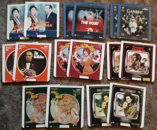 16 Videodiscs (8 Movies) For Vintage Ced Rca Selectavision Videodisc Players