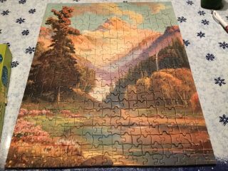 Vintage Milton Bradley Puzzle Mt.  Summit Pass Colorful Mountain Pass Forest