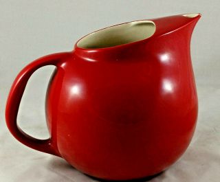 Vintage Large Bright Red Ball Jug Pitcher