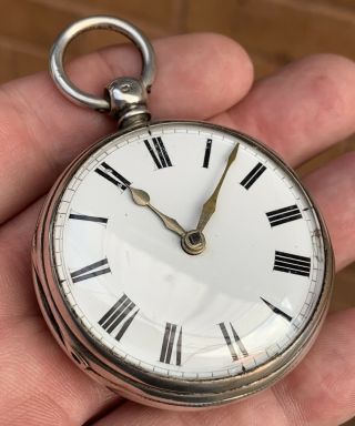 A Gents Large Antique Solid Silver “norwich” Fusee Pocket Watch 1872.  Issues.