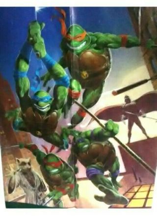 Vintage 1991 Ninja Turtles Poster Teenage Mutant Ninja Turtles