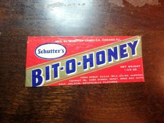 Vintage Bit - O - Honey Candy Bar Wrapper Schutter 