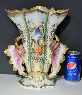 Large 19th C Antique French Old Paris Porcelain Vase