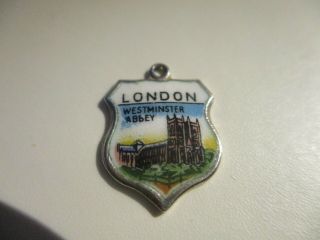 London Westminster Abbey Vintage Silver Enamel Shield Charms