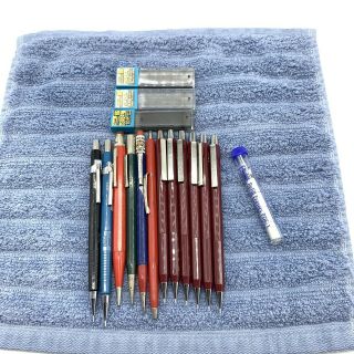 Vintage Mechanical Pencils With Leads & Erasers