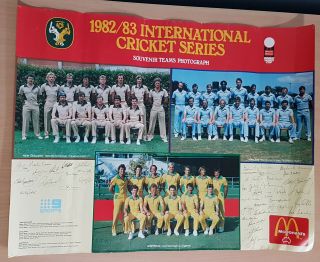 Vintage Poster - 1982/83 International Cricket Series Souvenir Teams Photo