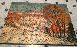 Tuco Vintage Puzzle “sleightime In The Village” Painting By W.  Bollendonk