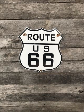 Vintage Porcelain Us Route 66 Gas And Oil Sign.