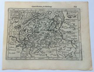 Germany Emden Oldenburg 1613 Mercator / Hondius Atlas Minor Antique Map