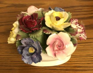 Vintage Aynsley England Hand Molded & Painted.  Flowers In Vase Fine Bone China