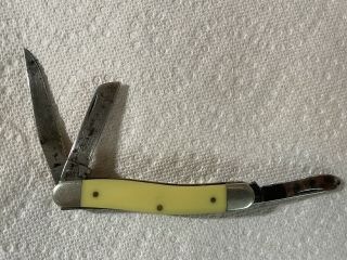 Case Xx Vintage 3 Blades Pocket Knife 3318 Cv U.  S.  A Yellow