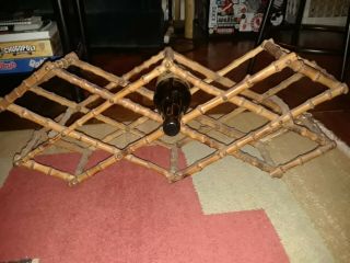 Accordion Collapsible Vintage Wooden Wine Rack Bamboo?