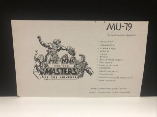 Vintage He - Man Masters Of Universe Production Model Art Motu Mu - 79 3