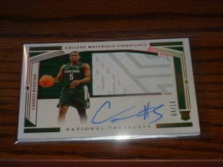 2020 - 21 National Treasures Cassius Winston Rpa 2 Color Patch Rookie 04/10 1/1
