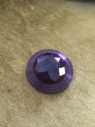 Purple Large Vintage Raised Glass Button 1 3/4 “