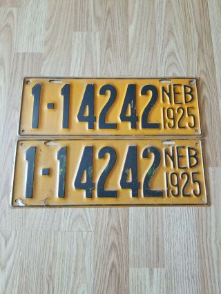 1925 Nebraska License Plate Set 1 - 14242