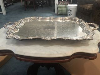 Leonard Silverplate Butler’s Footed Serving Tray 29” X 18” Pristine