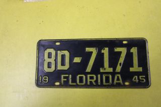 1945 Florida Passenger License Plate